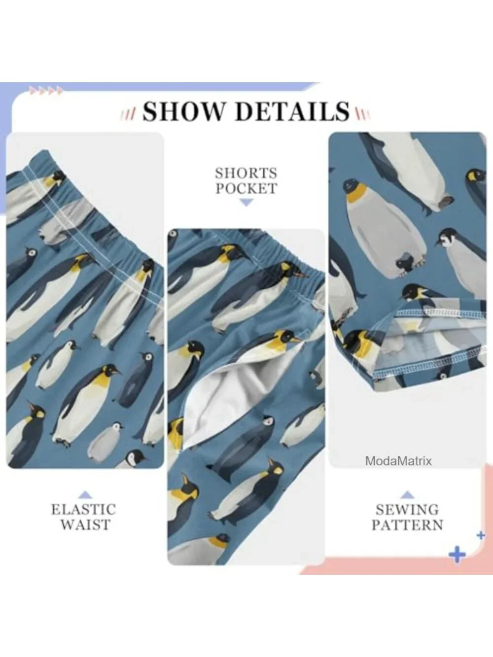 Cartoon Shark Pajama Pants with Pockets, Lounge & Sleepwear, Drawstring
